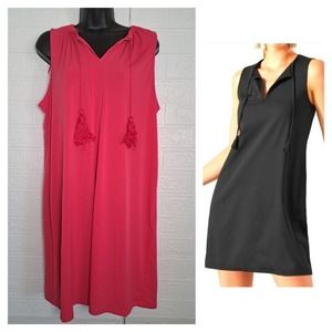 MICHAEL Michael Kors Tassel Tie Sleeveless Shift Dress Deep Pink